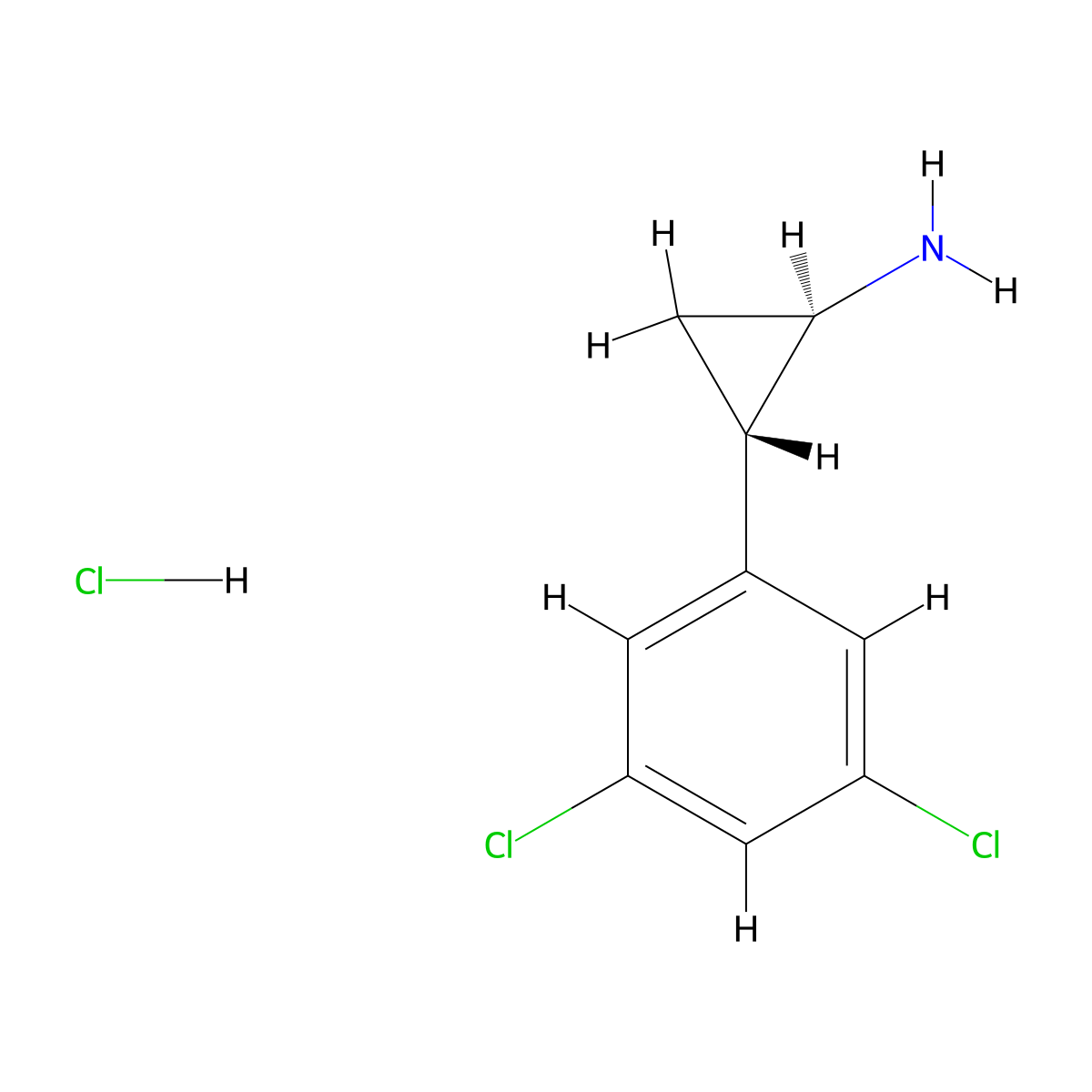rac-(1R,2S)-2-(3,5-dichlorophenyl)cyclopropan-1-amine hydrochloride molecular structure, CAS 2241128-64-1