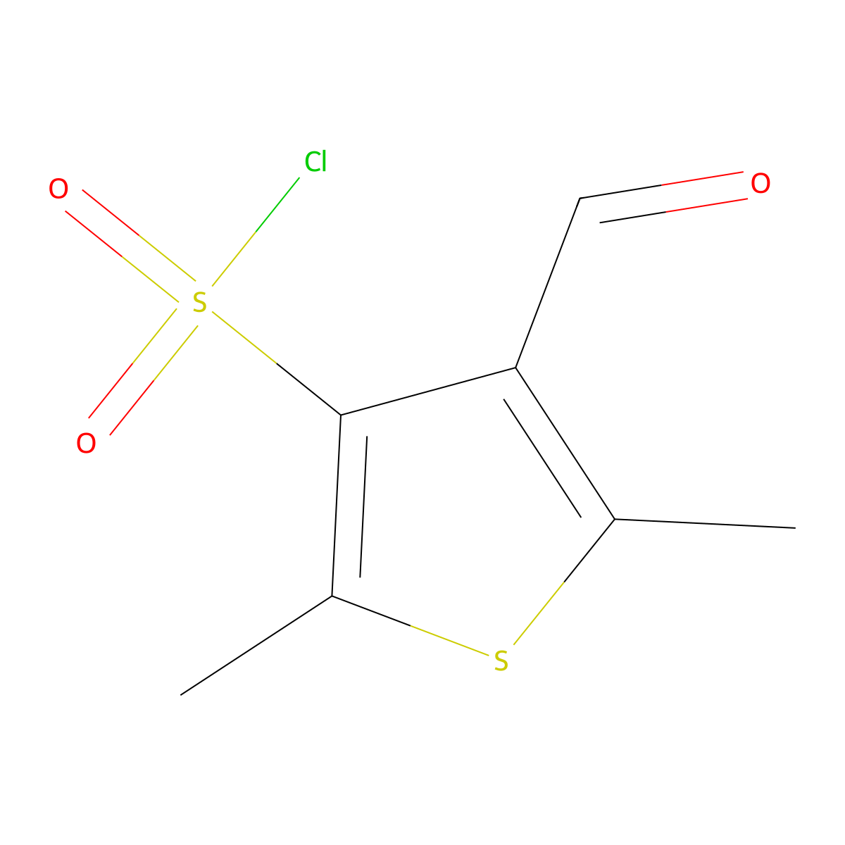 4-Formyl-2,5-dimethylthiophene-3-sulfonyl chloride molecular structure, CAS 2241128-65-2