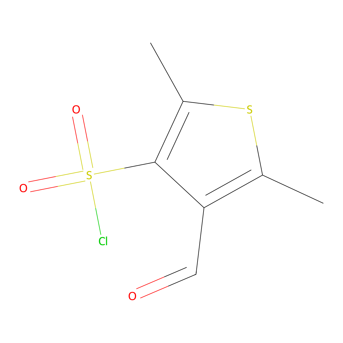 4-Formyl-2,5-dimethylthiophene-3-sulfonyl chloride molecular structure, CAS 2241128-65-2