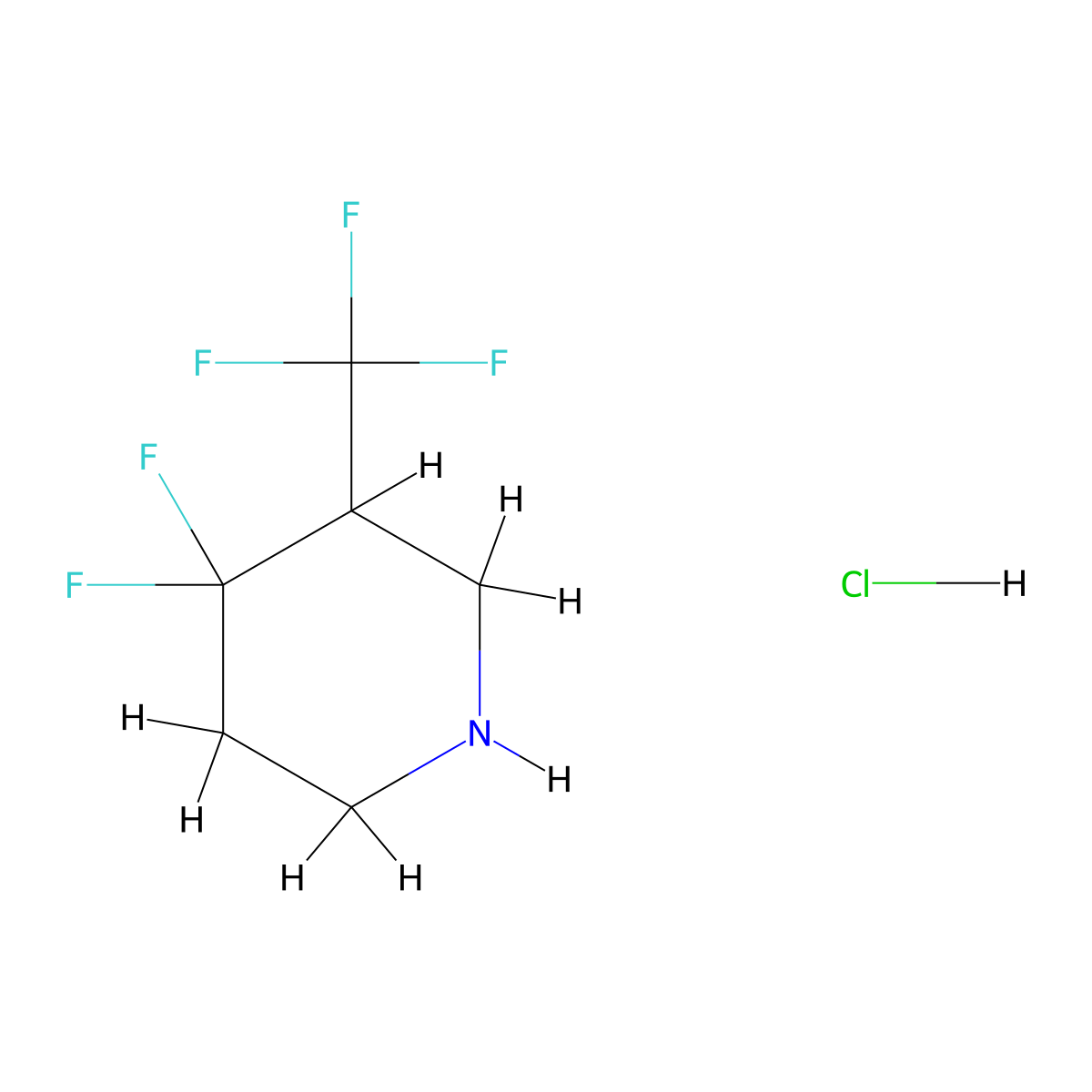 4,4-Difluoro-3-(trifluoromethyl)piperidine hydrochloride molecular structure, CAS 2241128-73-2