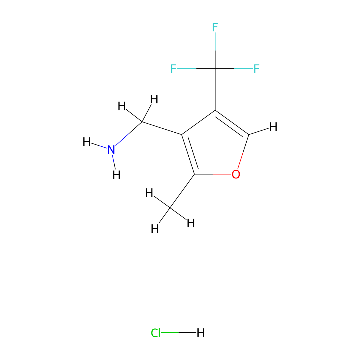 [2-Methyl-4-(trifluoromethyl)furan-3-yl]methanamine hydrochloride molecular structure, CAS 2241128-82-3