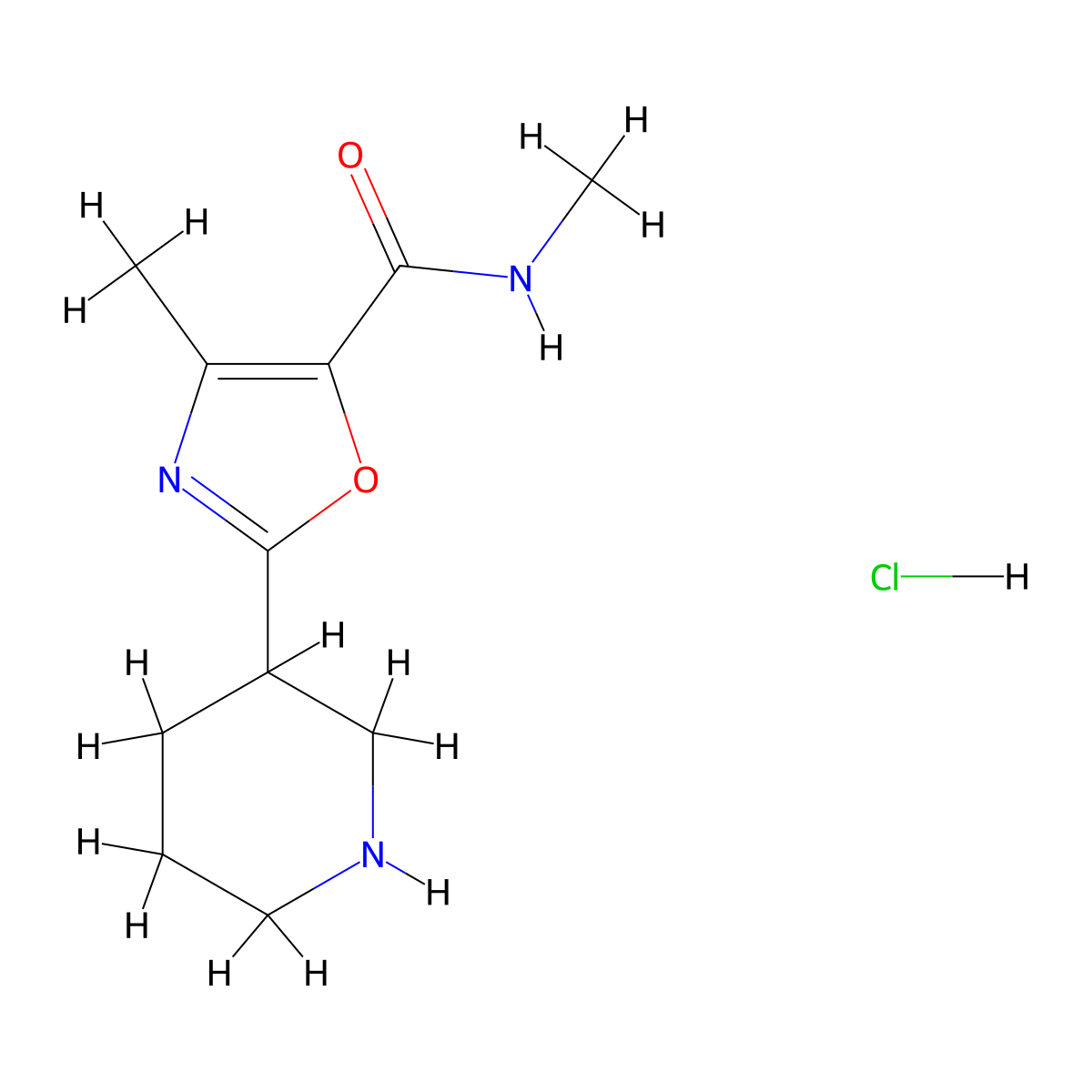 N,4-dimethyl-2-(piperidin-3-yl)-1,3-oxazole-5-carboxamidehydrochloride molecular structure, CAS 2241128-87-8