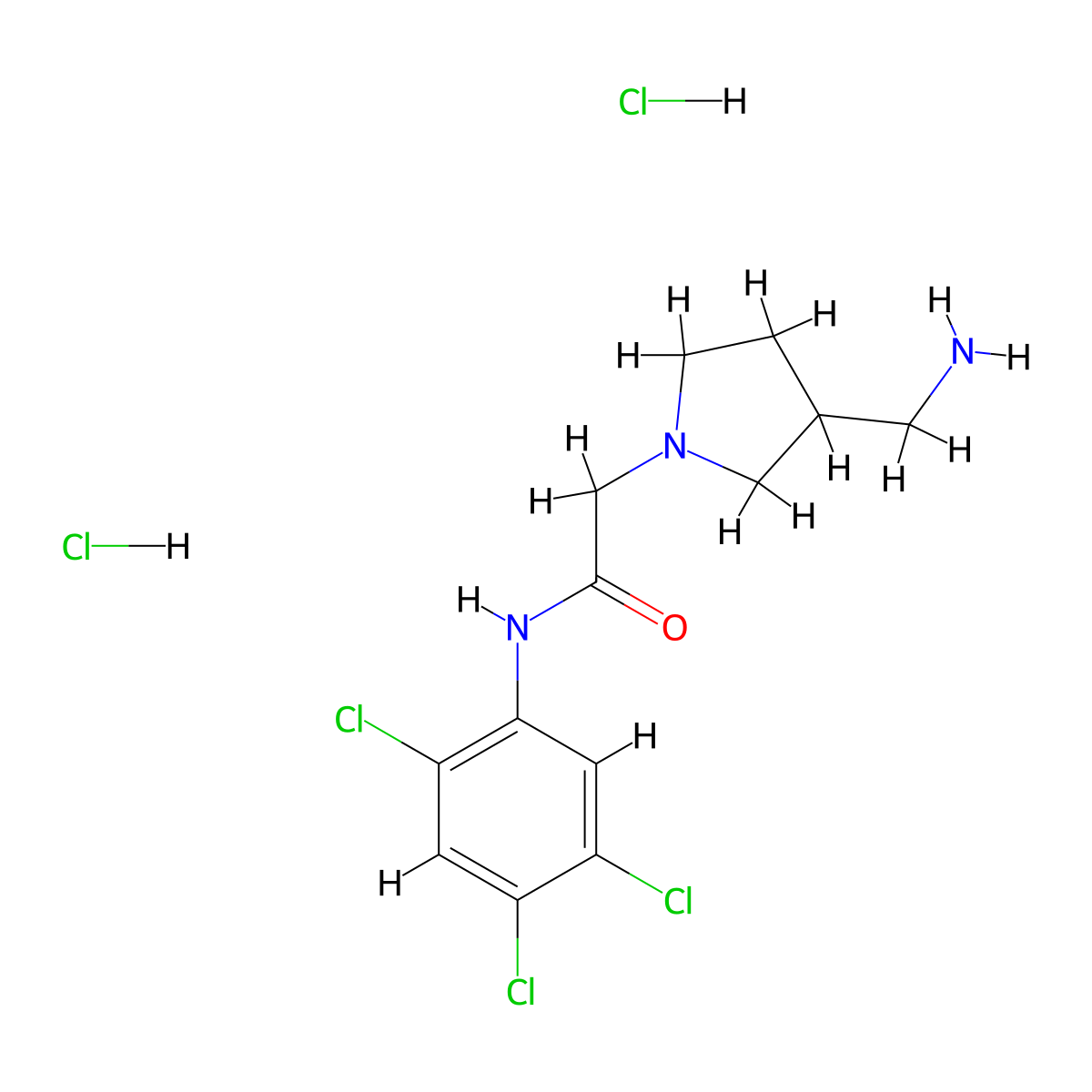 2-[3-(aminomethyl)pyrrolidin-1-yl]-N-(2,4,5-trichlorophenyl)acetamide dihydrochloride molecular structure, CAS 2241128-93-6