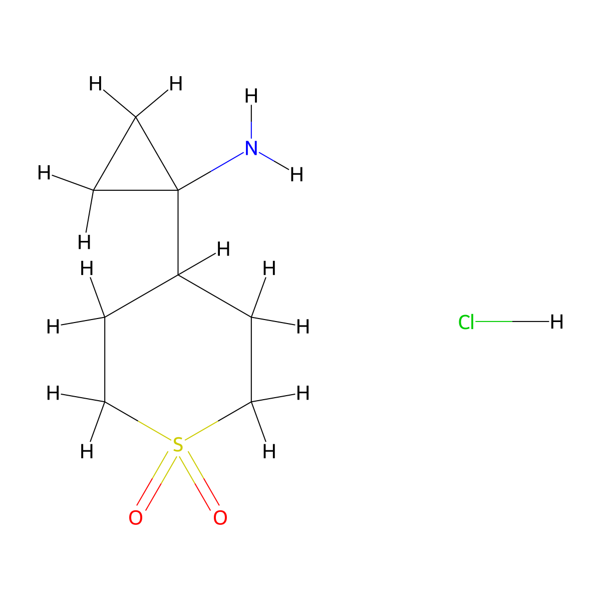 1-(1,1-Dioxothian-4-yl)cyclopropan-1-amine;hydrochloride molecular structure, CAS 2241128-99-2