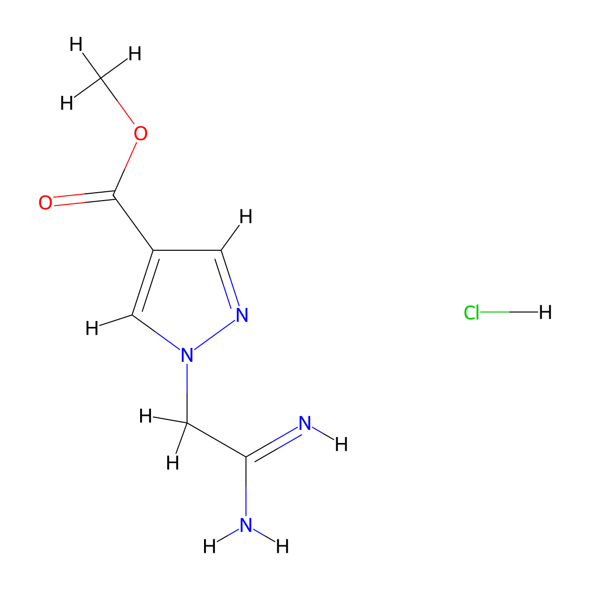 methyl 1-(carbamimidoylmethyl)-1H-pyrazole-4-carboxylate hydrochloride molecular structure, CAS 2241129-07-5