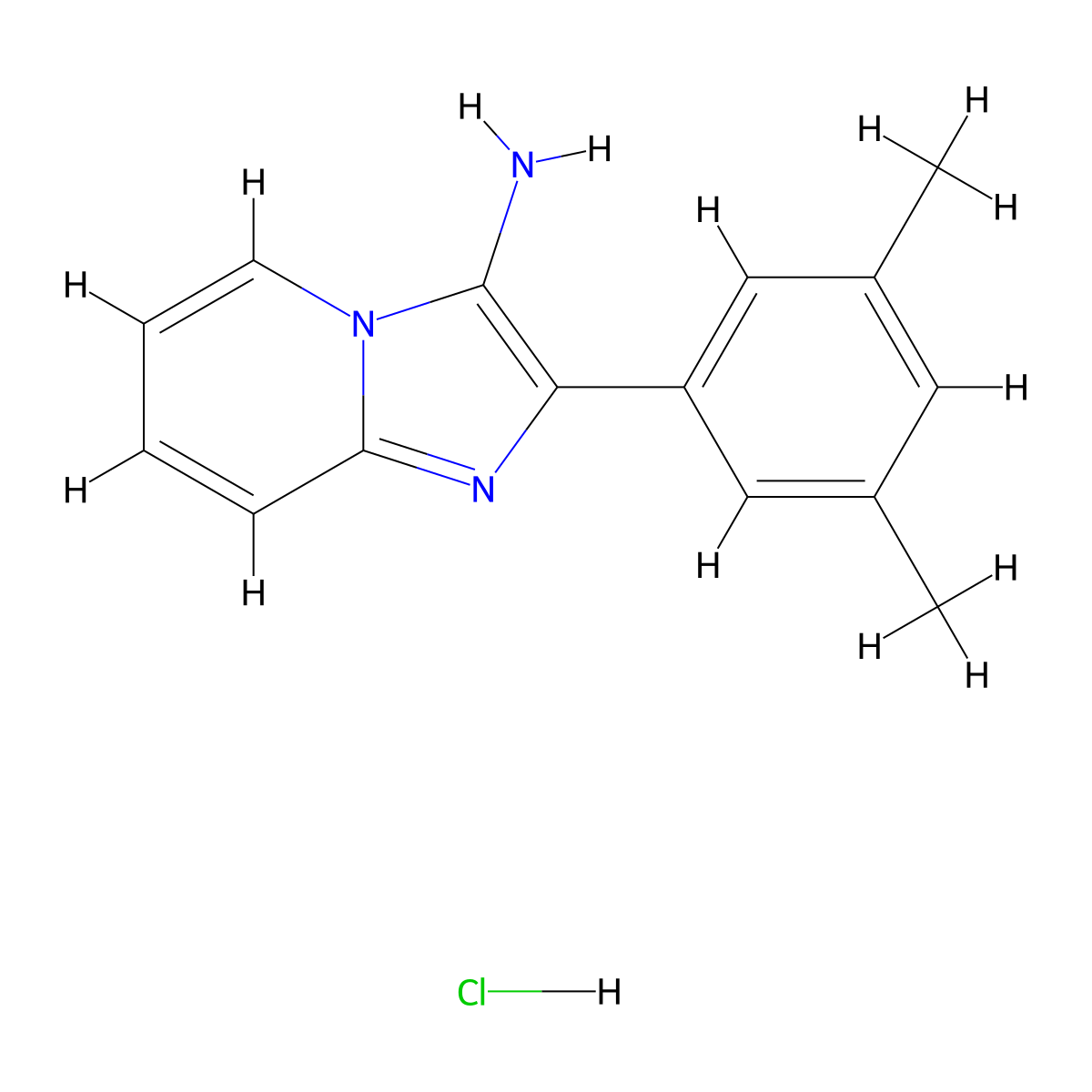 2-(3,5-Dimethylphenyl)imidazo[1,2-a]pyridin-3-amine hydrochloride molecular structure, CAS 2241129-19-9