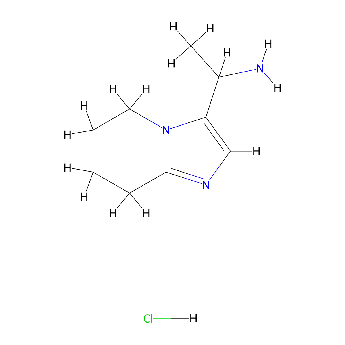 1-(5H,6H,7H,8H-imidazo(1,2-a)pyridin-3-yl)ethan-1-amine hydrochloride molecular structure, CAS 2241129-23-5