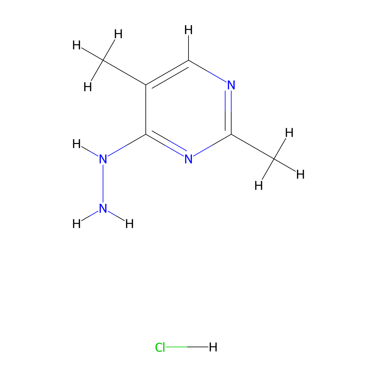 4-Hydrazinyl-2,5-dimethylpyrimidine hydrochloride molecular structure, CAS 2241129-24-6