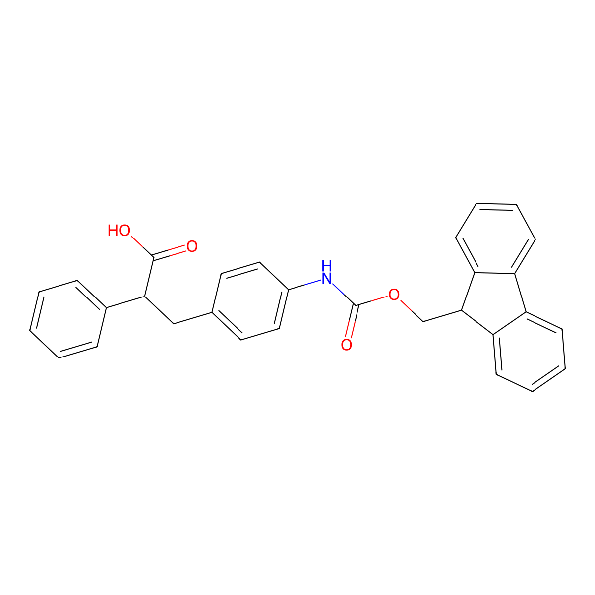 3-[4-({[(9H-fluoren-9-yl)methoxy]carbonyl}amino)phenyl]-2-phenylpropanoic acid molecular structure, CAS 2241129-27-9