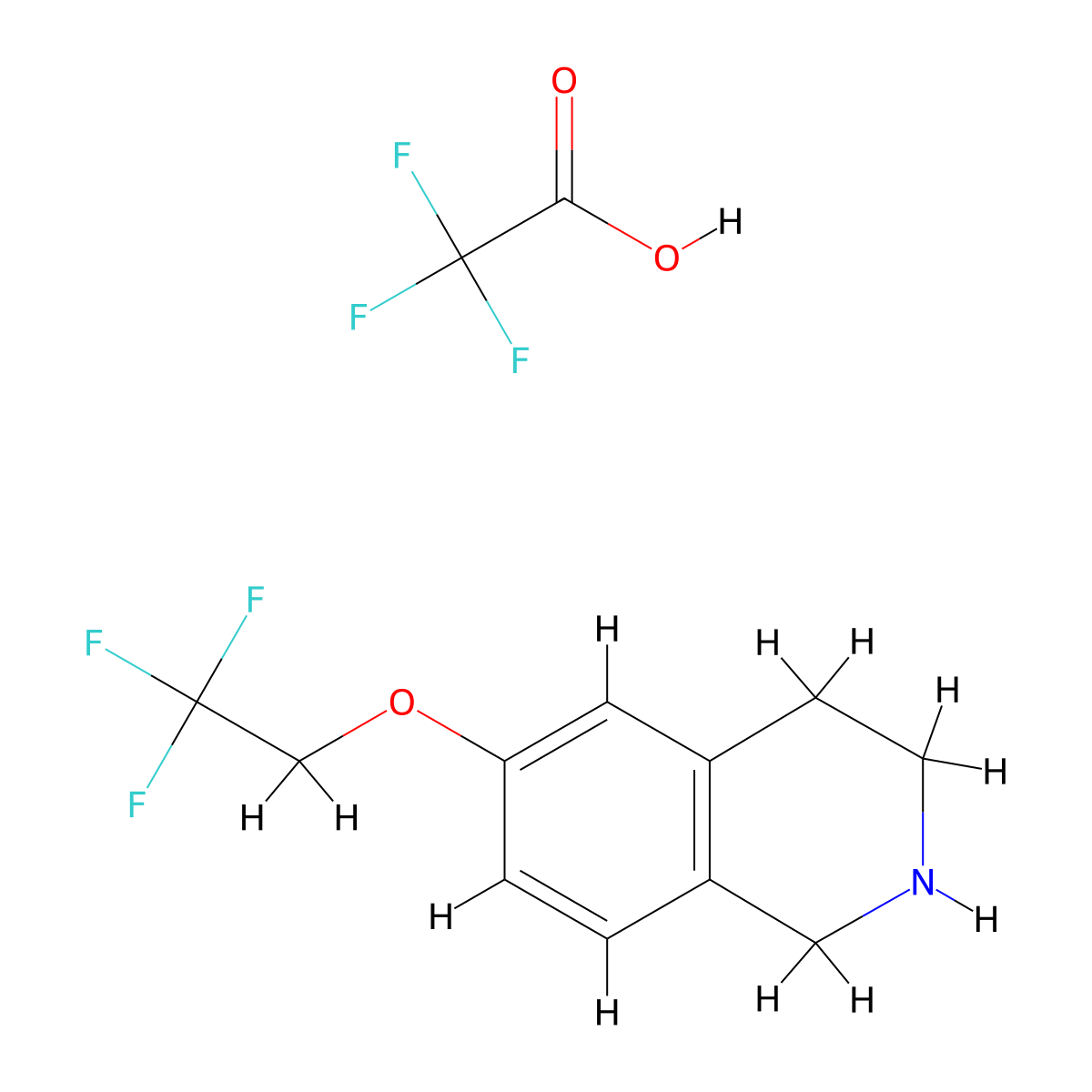 6-(2,2,2-Trifluoroethoxy)-1,2,3,4-tetrahydroisoquinoline,trifluoroaceticacid molecular structure, CAS 2241129-30-4