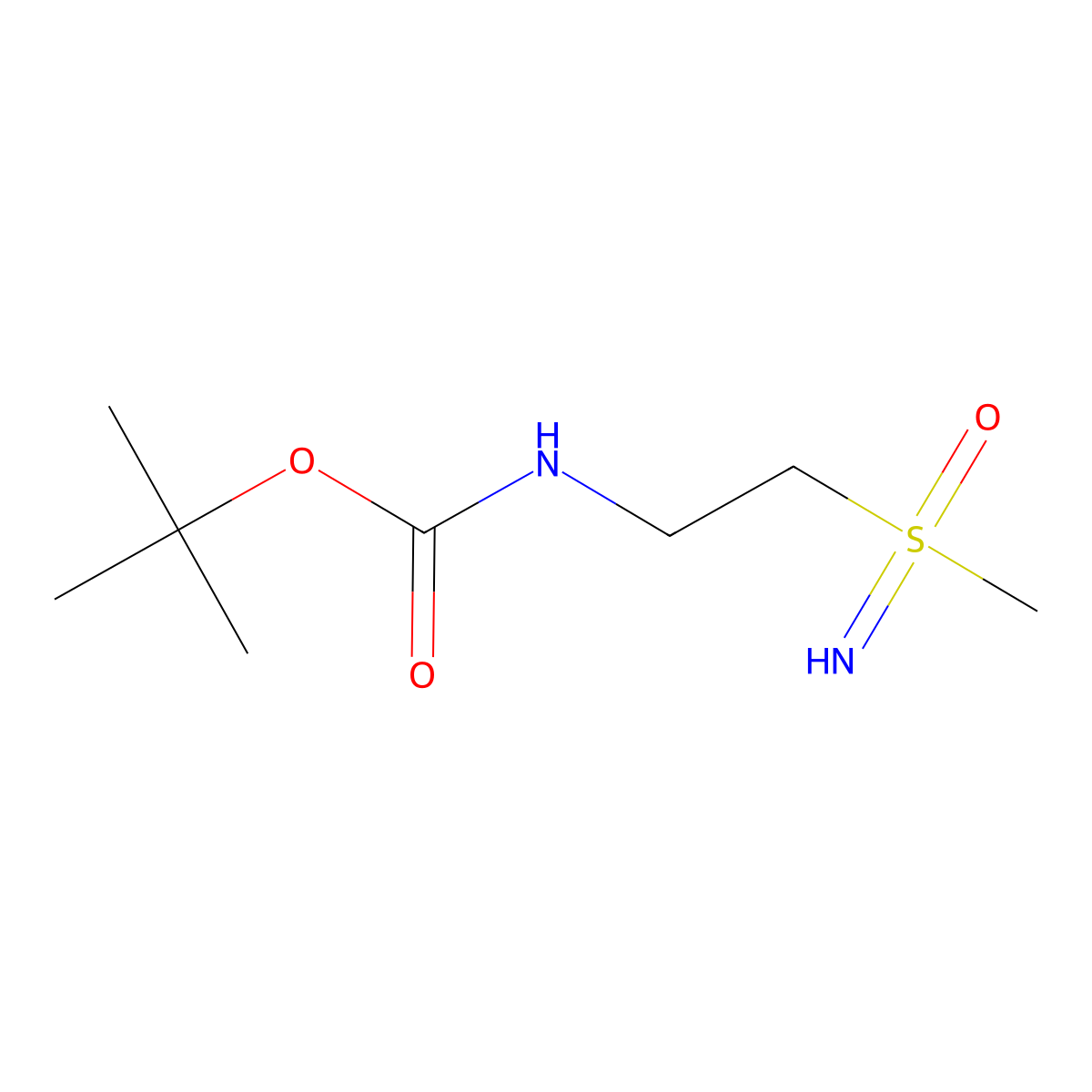 tert-butyl N-(2-(imino(methyl)oxo-lambda6-sulfanyl)ethyl)carbamate molecular structure, CAS 2241129-31-5