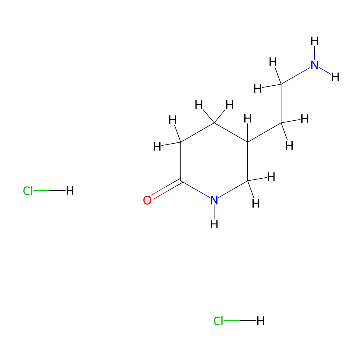 5-(2-Aminoethyl)piperidin-2-one dihydrochloride molecular structure, CAS 2241129-46-2