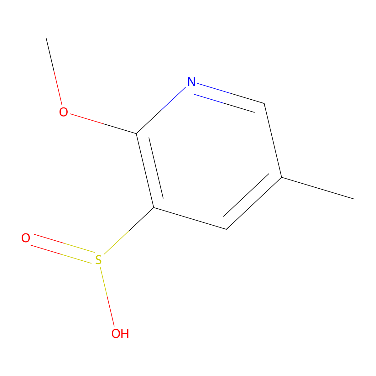 2-Methoxy-5-methylpyridine-3-sulfinic acid molecular structure, CAS 2241129-50-8