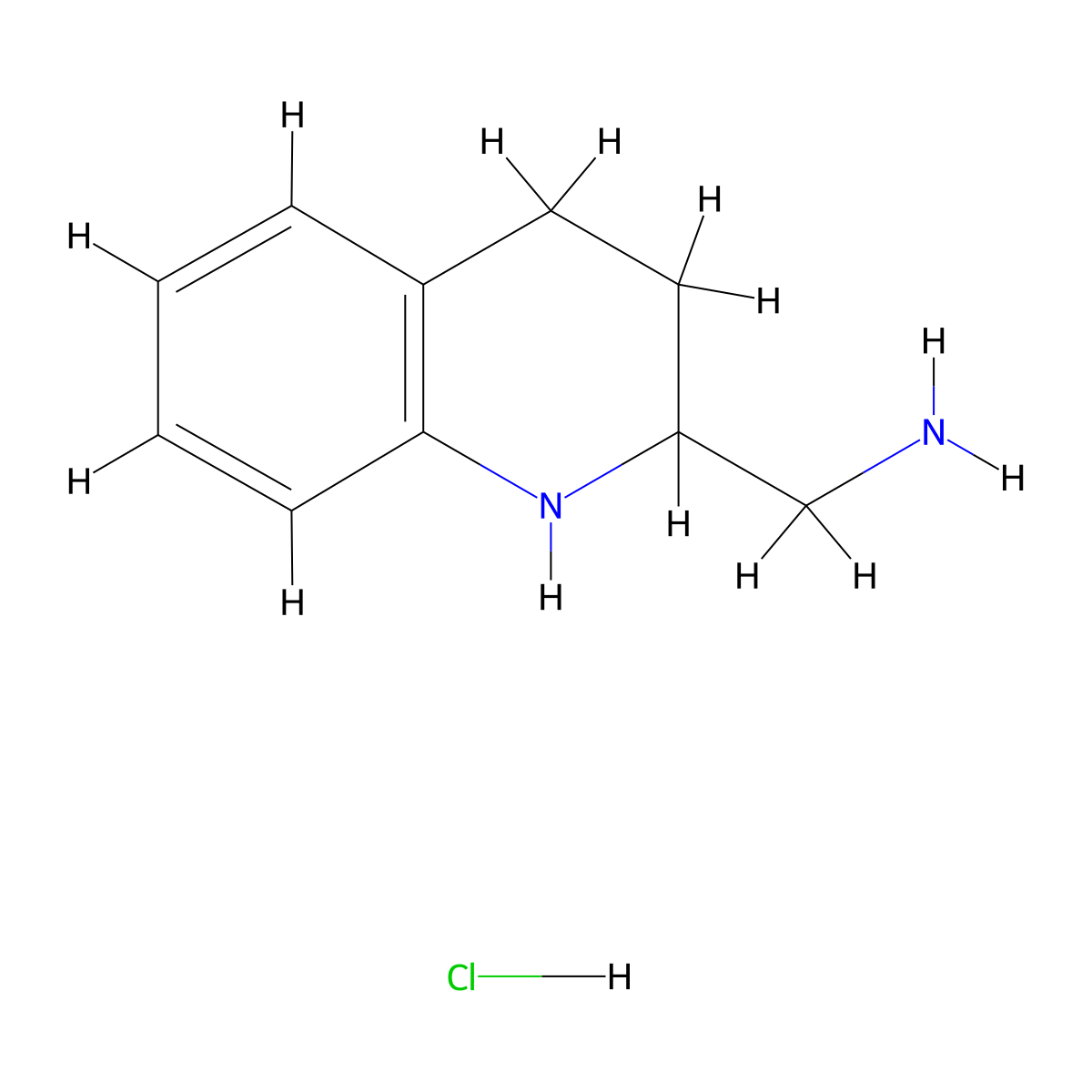2-(Aminomethyl)-1,2,3,4-tetrahydroquinoline hydrochloride molecular structure, CAS 2241129-61-1