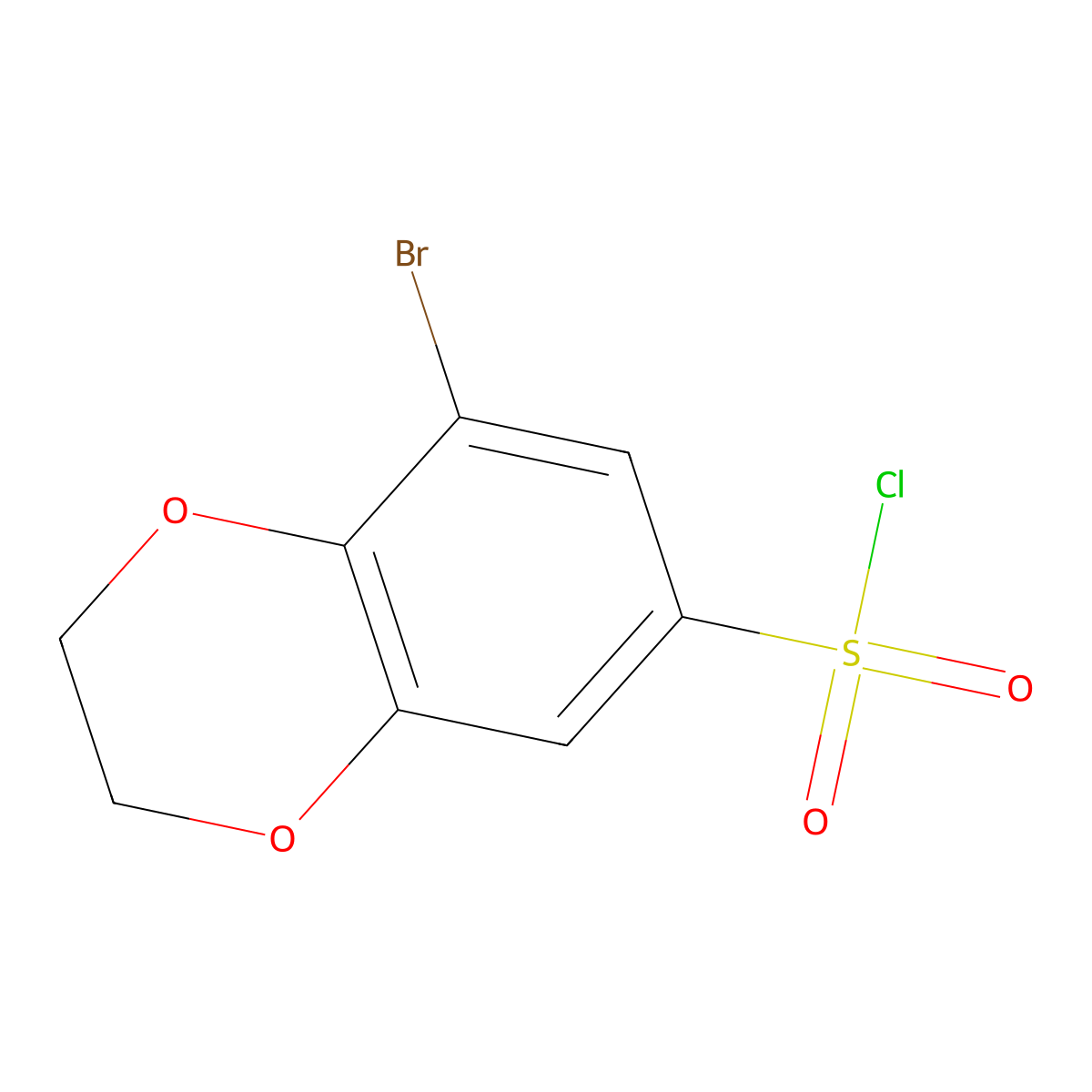 8-Bromo-2,3-dihydro-1,4-benzodioxine-6-sulfonyl chloride molecular structure, CAS 2241129-63-3