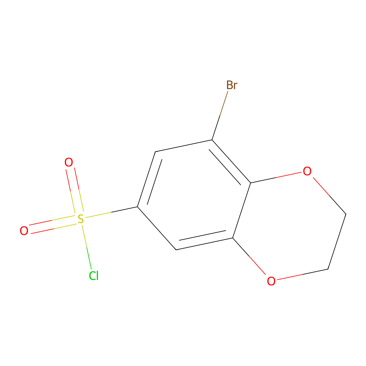 8-Bromo-2,3-dihydro-1,4-benzodioxine-6-sulfonyl chloride molecular structure, CAS 2241129-63-3