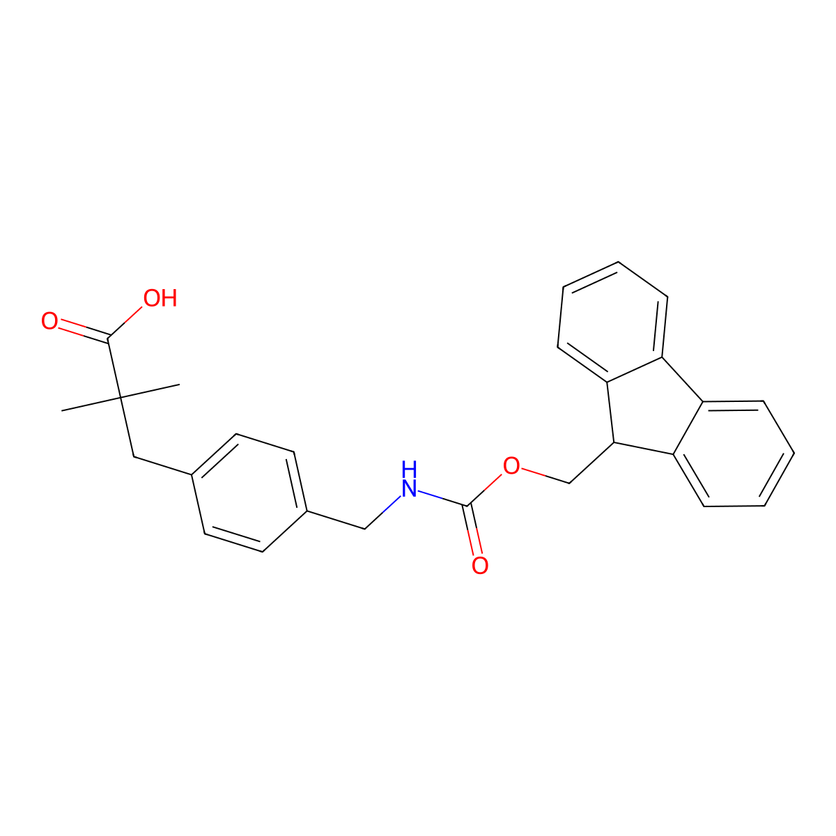 3-{4-[({[(9H-fluoren-9-yl)methoxy]carbonyl}amino)methyl]phenyl}-2,2-dimethylpropanoic acid molecular structure, CAS 2241129-65-5