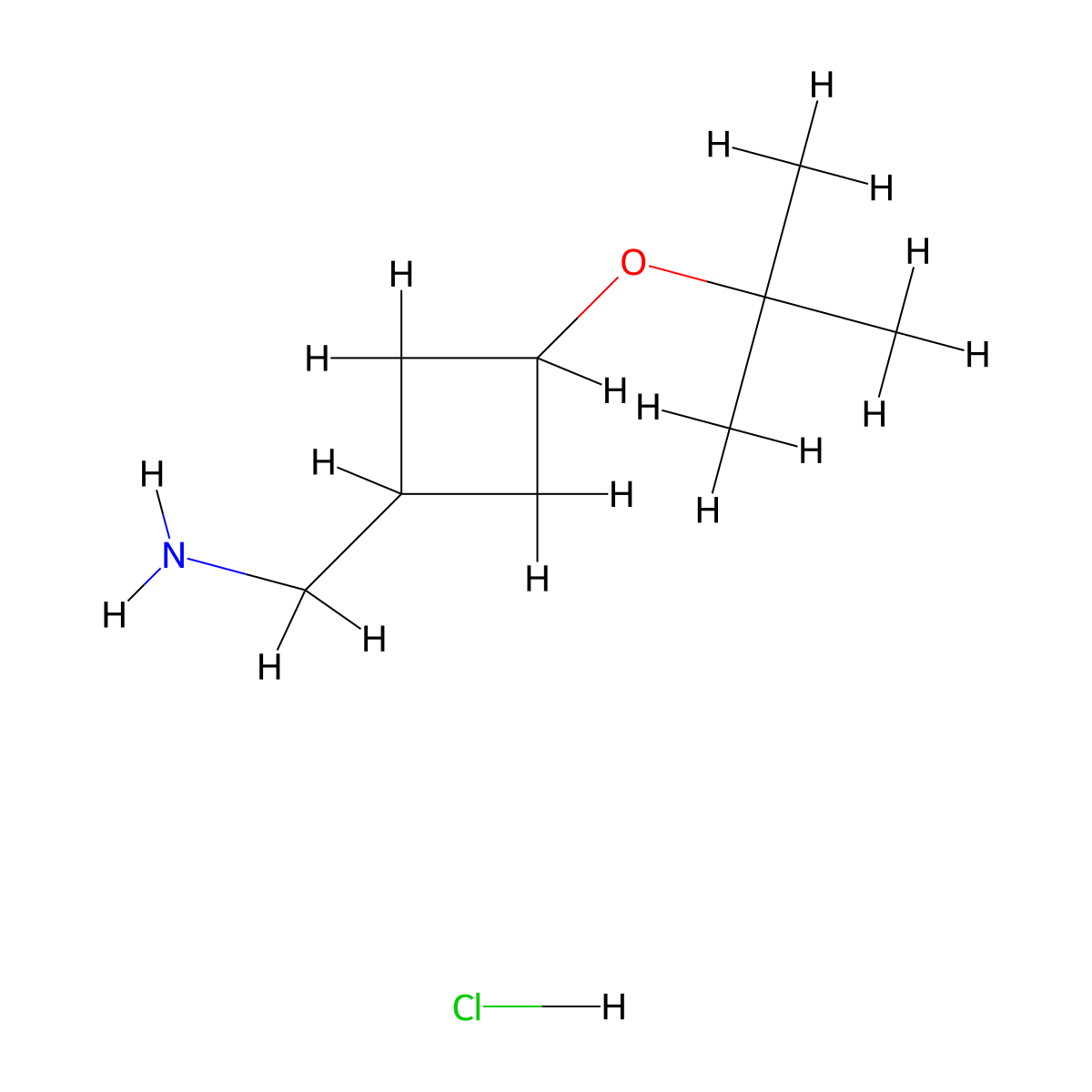 (3-(Tert-butoxy)cyclobutyl)methanamine hydrochloride molecular structure, CAS 2241129-69-9
