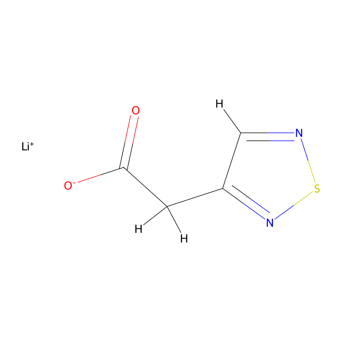 Lithium 2-(1,2,5-thiadiazol-3-yl)acetate molecular structure, CAS 2241129-76-8