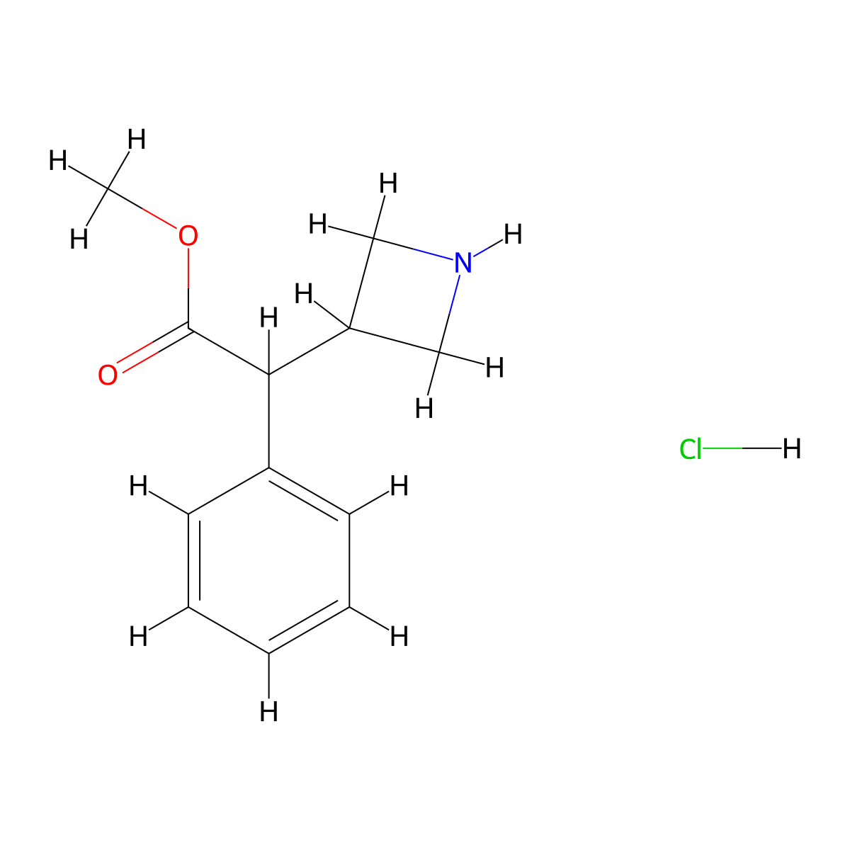 Methyl 2-(azetidin-3-yl)-2-phenylacetate hydrochloride molecular structure, CAS 2241129-79-1