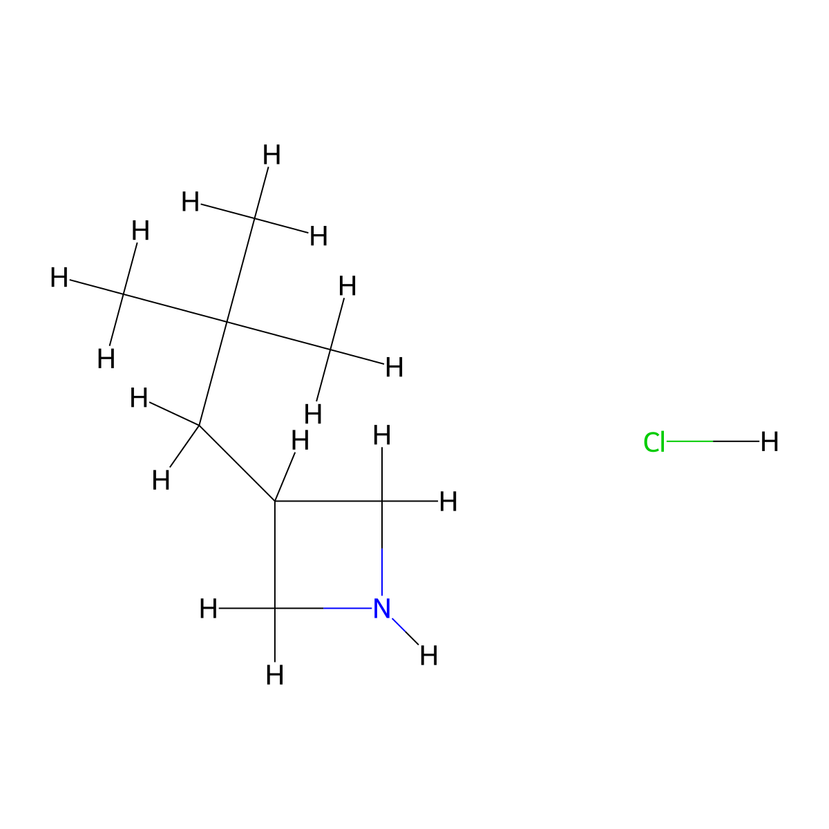 3-(2,2-Dimethylpropyl)azetidine hydrochloride molecular structure, CAS 2241129-88-2