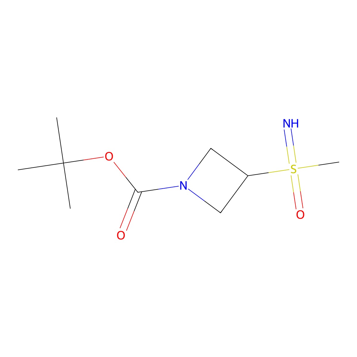 Tert-butyl 3-(imino(methyl)oxo-lambda6-sulfanyl)azetidine-1-carboxylate molecular structure, CAS 2241129-90-6