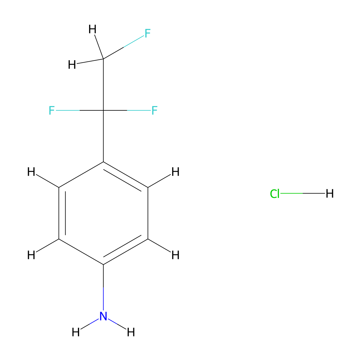 4-(1,1,2-Trifluoroethyl)aniline hydrochloride molecular structure, CAS 2241129-95-1