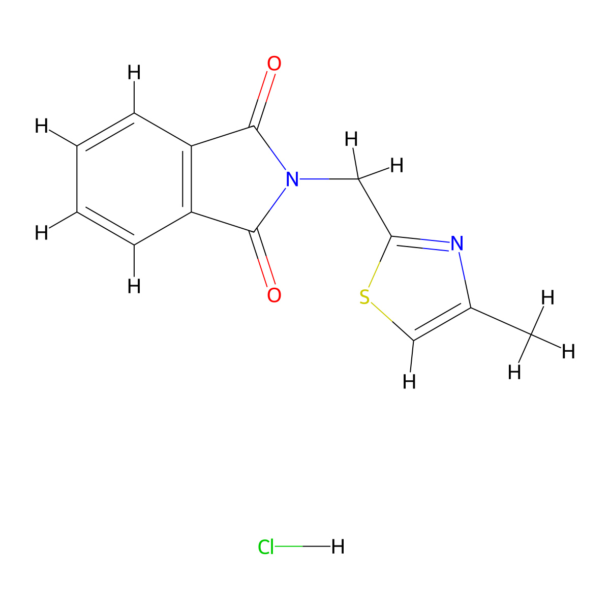 2-[(4-methyl-1,3-thiazol-2-yl)methyl]-2,3-dihydro-1H-isoindole-1,3-dione hydrochloride molecular structure, CAS 2241130-01-6