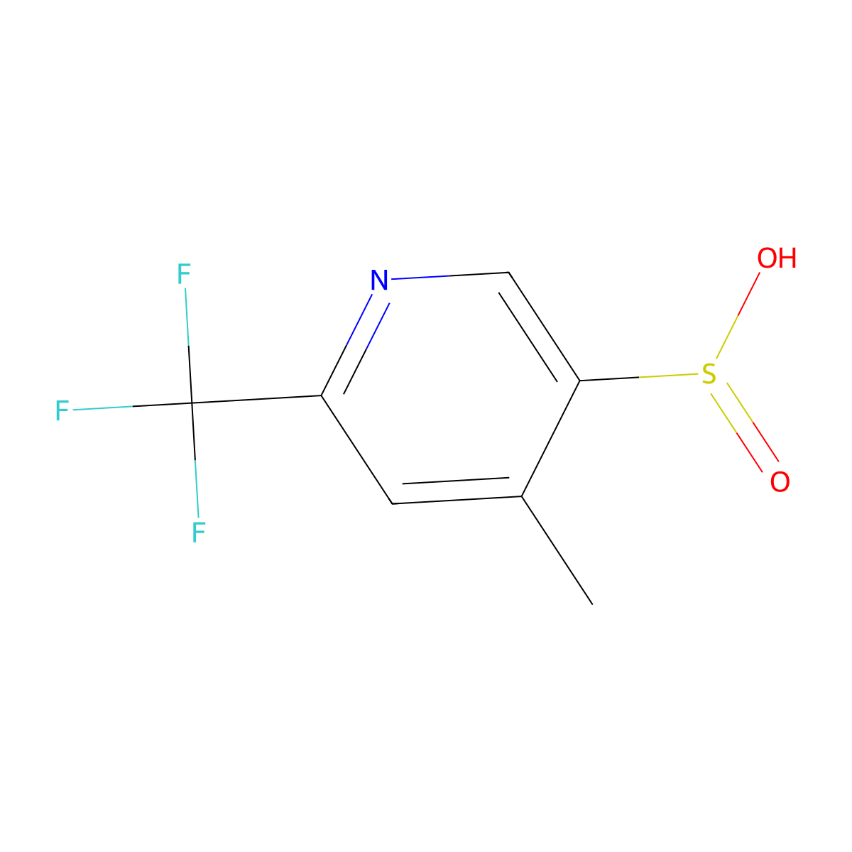 4-Methyl-6-(trifluoromethyl)pyridine-3-sulfinic acid molecular structure, CAS 2241130-03-8