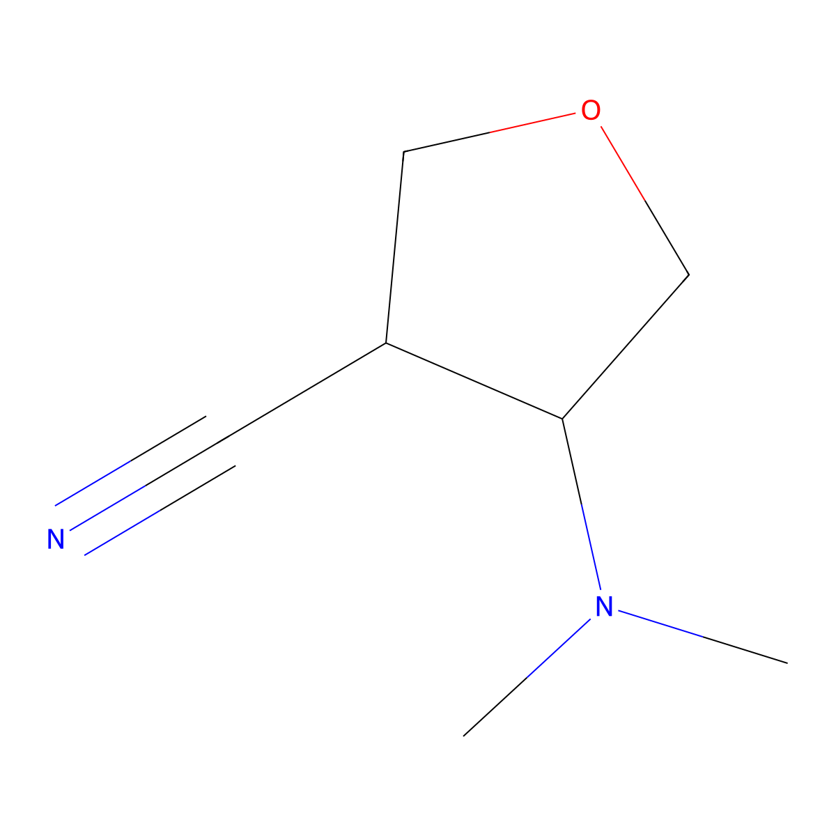 Rel-(3R,4S)-4-(dimethylamino)tetrahydrofuran-3-carbonitrile molecular structure, CAS 2241130-04-9