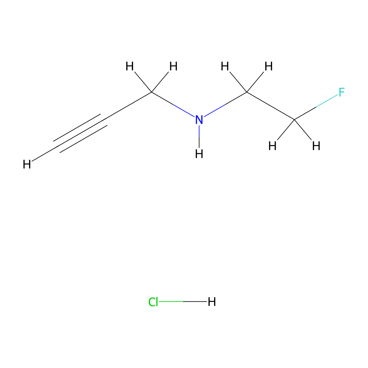 (2-Fluoroethyl)(prop-2-yn-1-yl)amine hydrochloride molecular structure, CAS 2241130-07-2