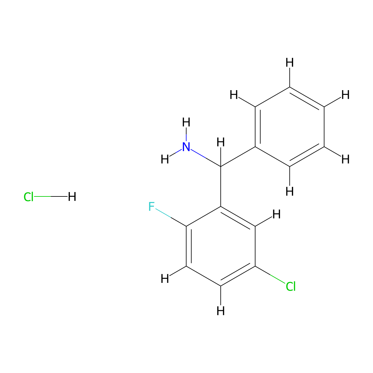 (5-Chloro-2-fluorophenyl)(phenyl)methanamine hydrochloride molecular structure, CAS 2241130-12-9