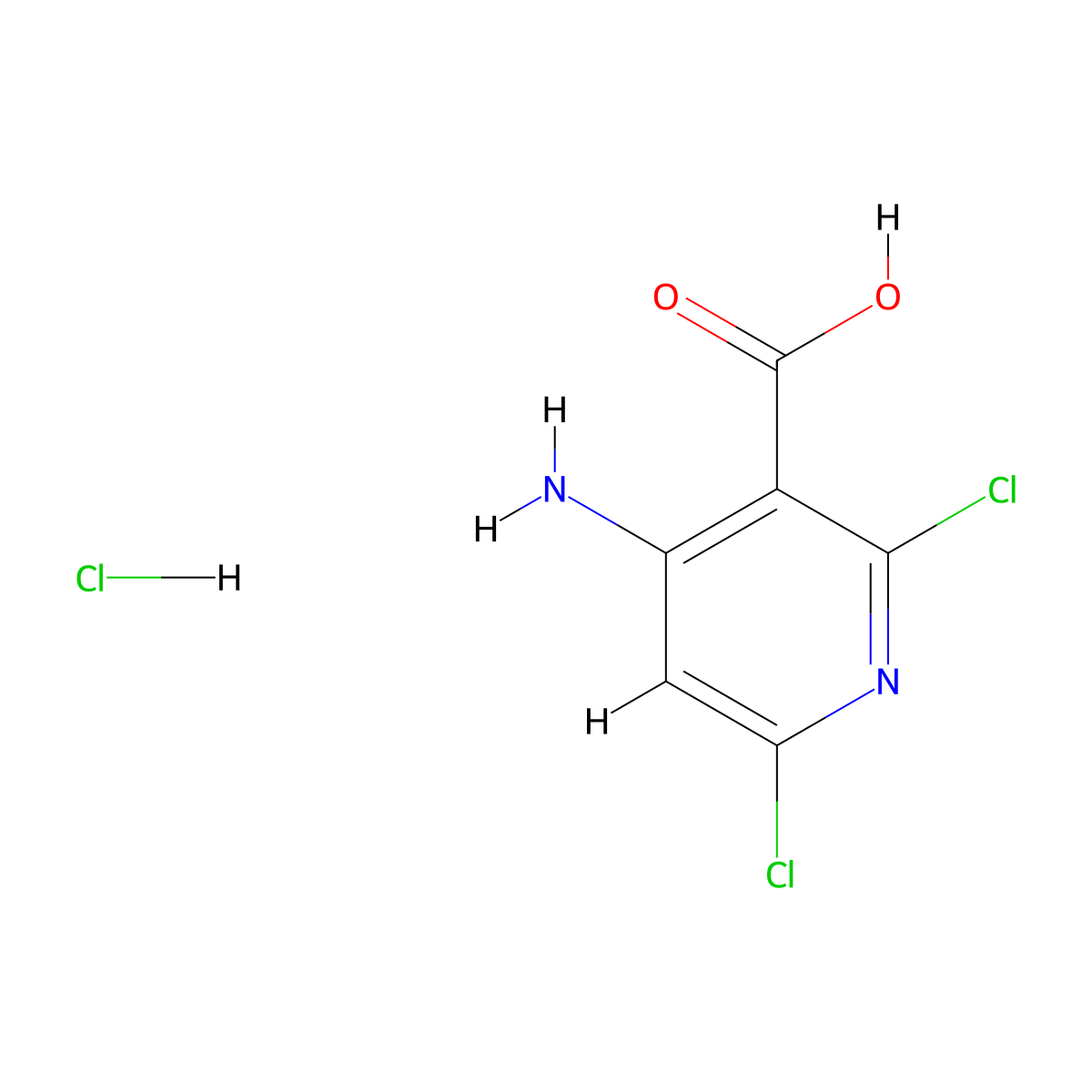 4-Amino-2,6-dichloropyridine-3-carboxylic acid hydrochloride molecular structure, CAS 2241130-14-1