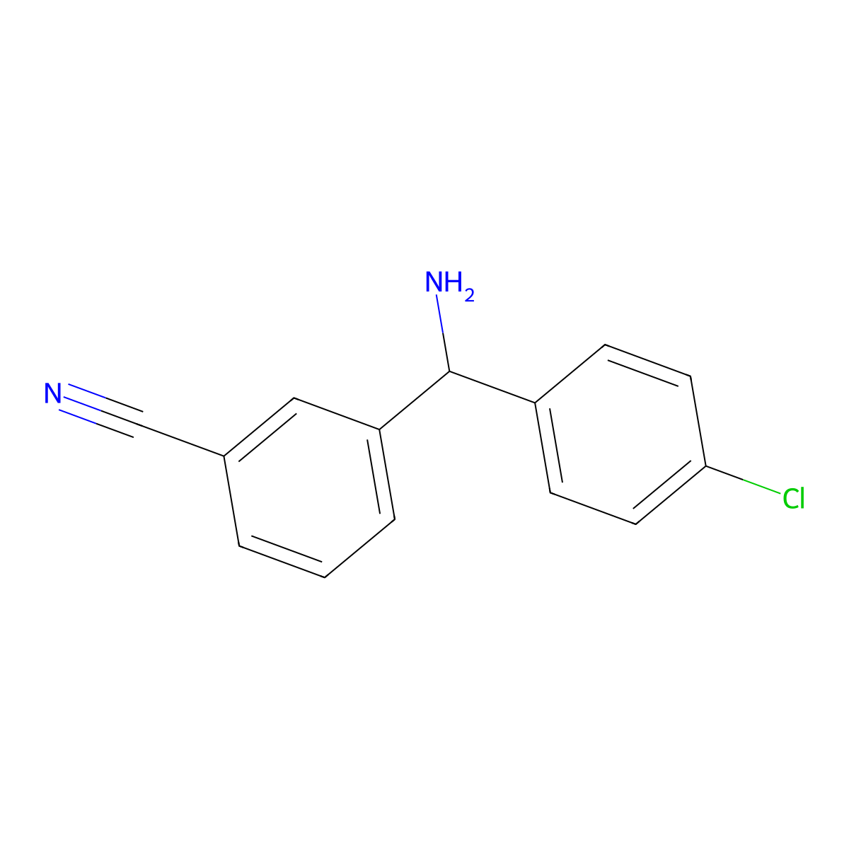 3-[Amino(4-chlorophenyl)methyl]benzonitrile molecular structure, CAS 2241130-15-2