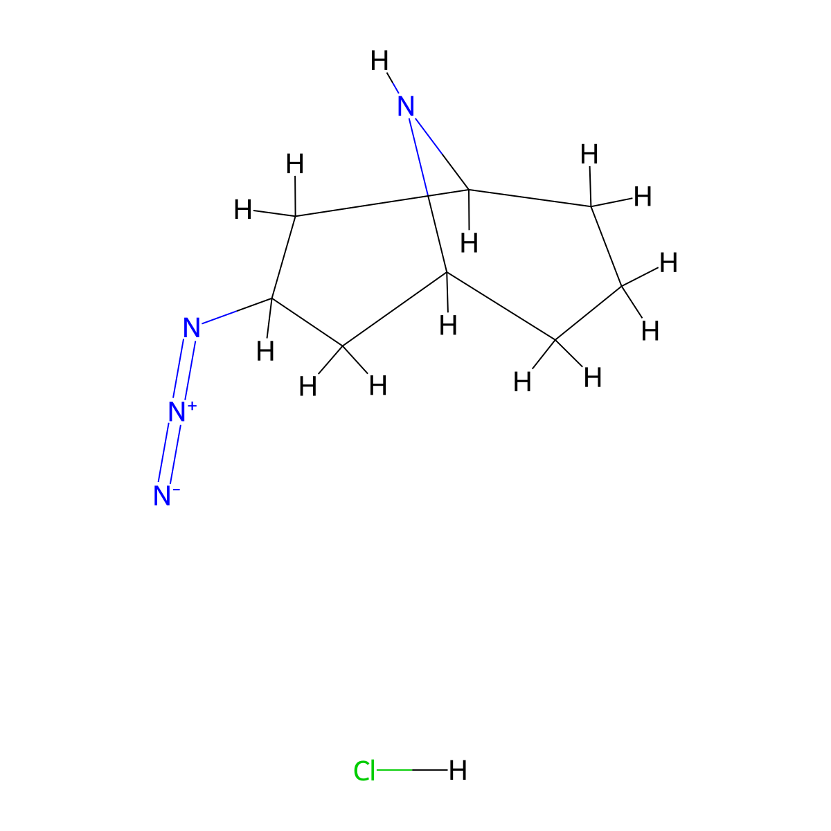 3-Azido-9-azabicyclo[3.3.1]nonane hydrochloride molecular structure, CAS 2241130-18-5