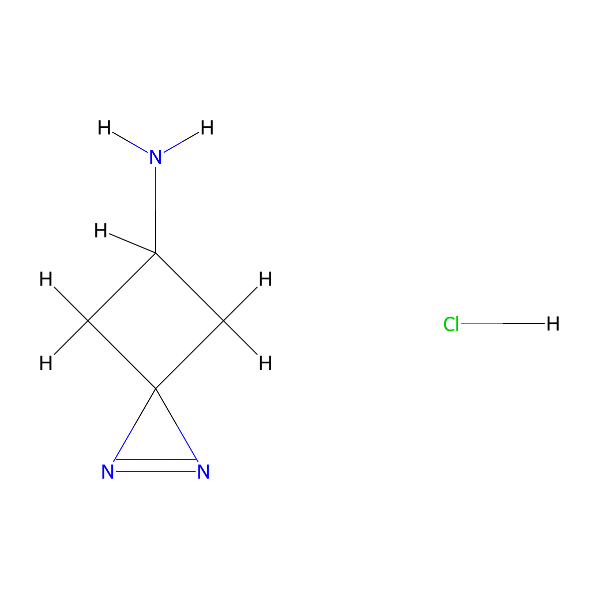 1,2-Diazaspiro[2.3]hex-1-en-5-amine hydrochloride molecular structure, CAS 2241130-20-9