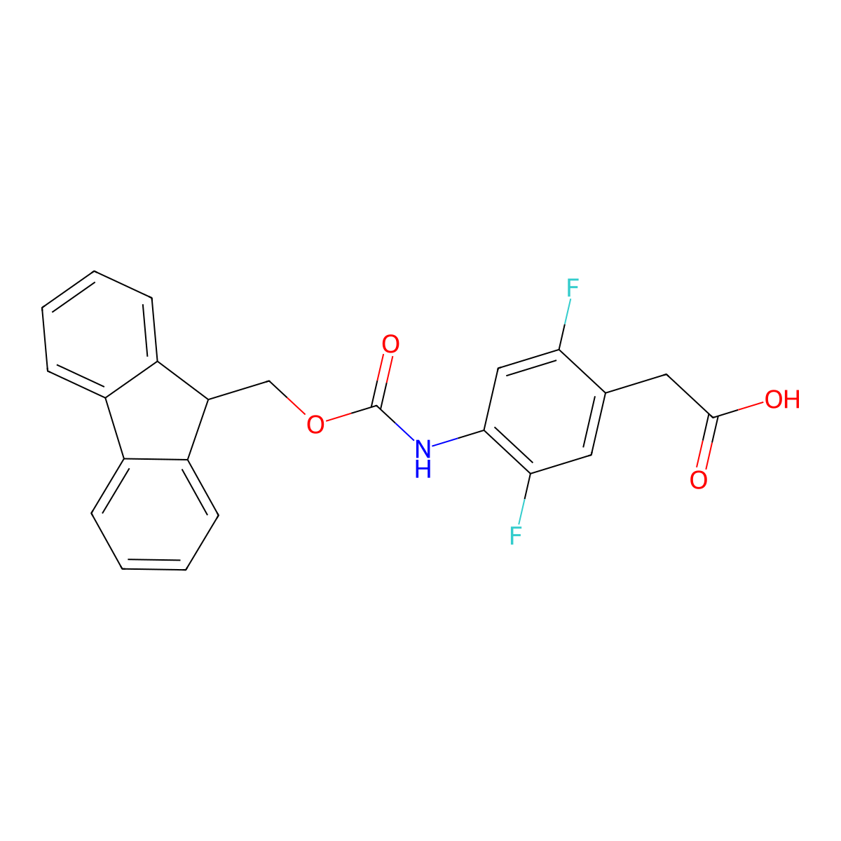 2-[4-({[(9H-fluoren-9-yl)methoxy]carbonyl}amino)-2,5-difluorophenyl]aceticacid molecular structure, CAS 2241130-21-0