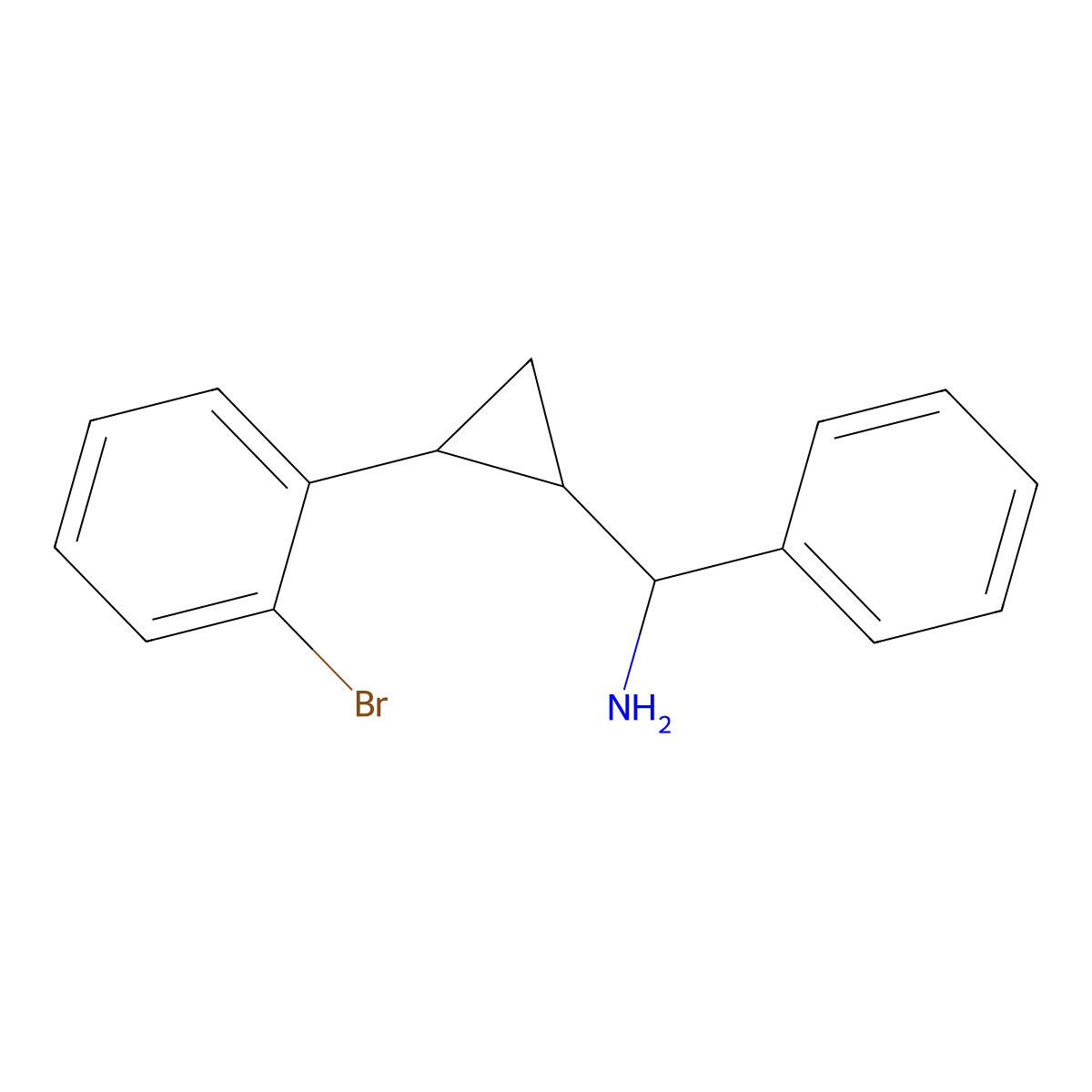 1-[2-(2-Bromophenyl)cyclopropyl]-1-phenylmethanamine molecular structure, CAS 2241130-23-2