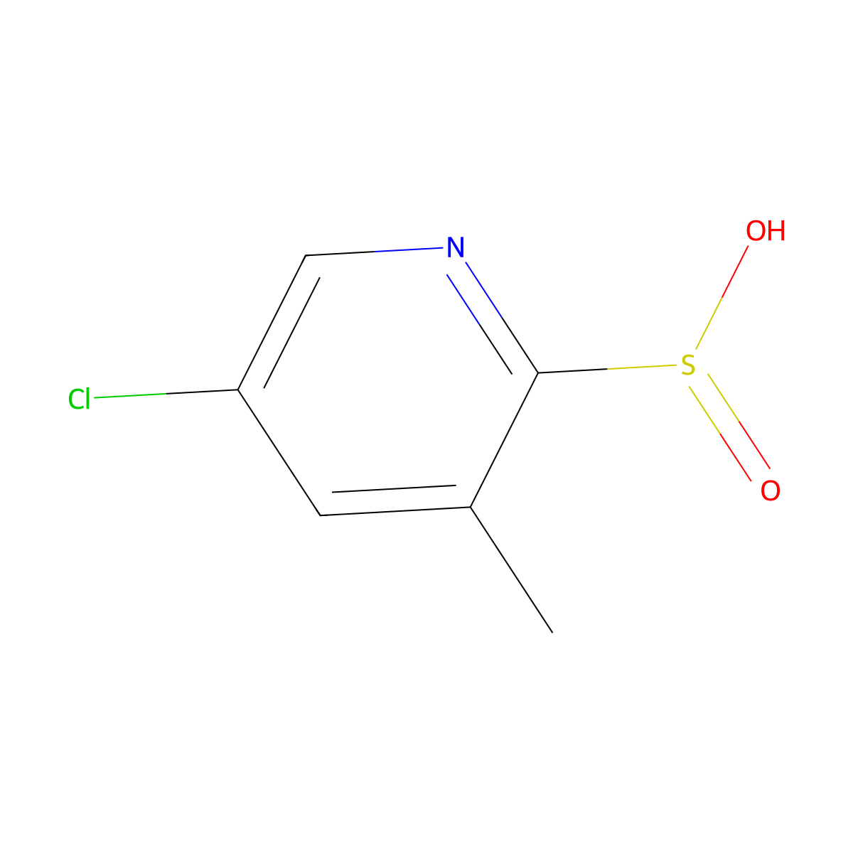 5-Chloro-3-methylpyridine-2-sulfinic acid molecular structure, CAS 2241130-27-6
