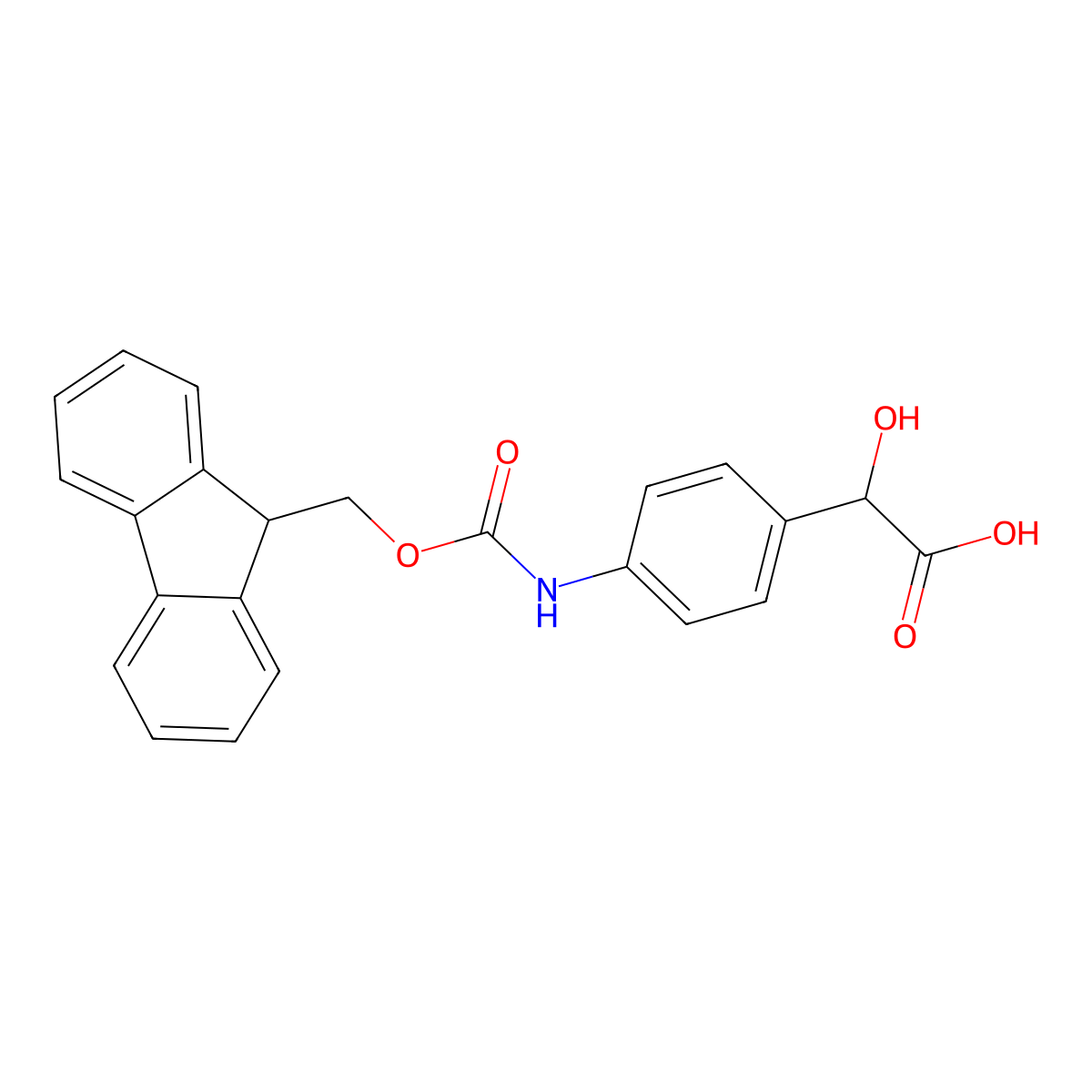 2-[4-({[(9H-fluoren-9-yl)methoxy]carbonyl}amino)phenyl]-2-hydroxyacetic acid molecular structure, CAS 2241130-31-2