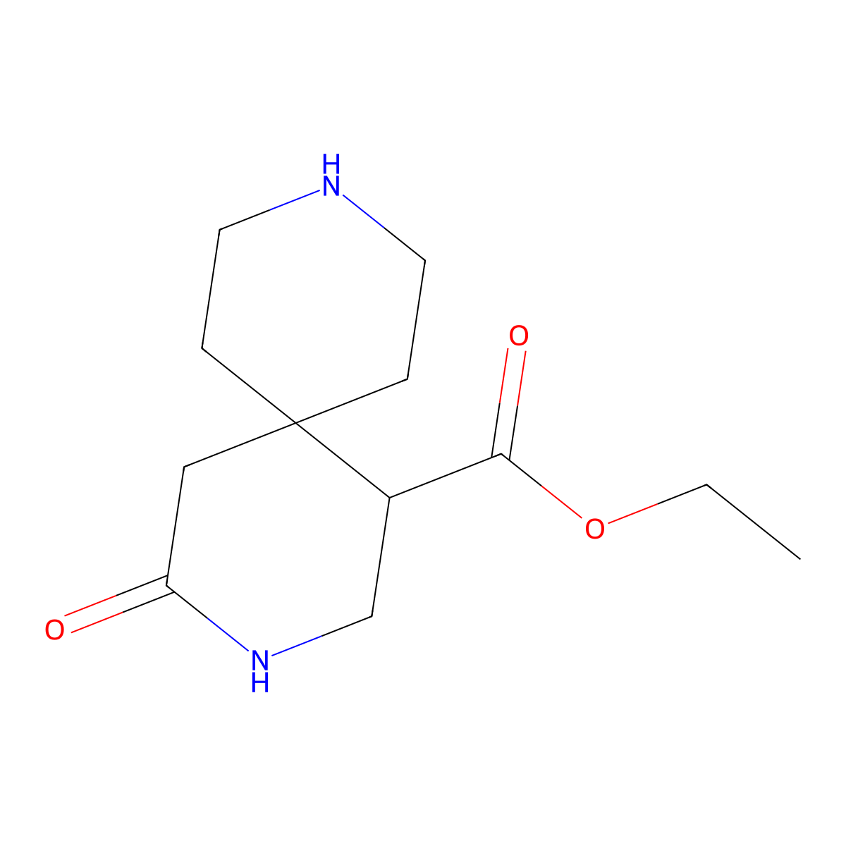 Ethyl 4-oxo-3,9-diazaspiro[5.5]undecane-1-carboxylate molecular structure, CAS 2241130-32-3