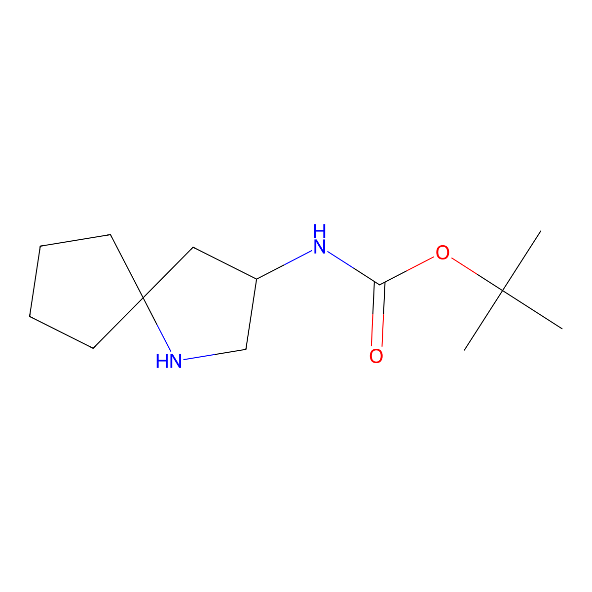 tert-butyl N-{1-azaspiro[4.4]nonan-3-yl}carbamate molecular structure, CAS 2241130-33-4