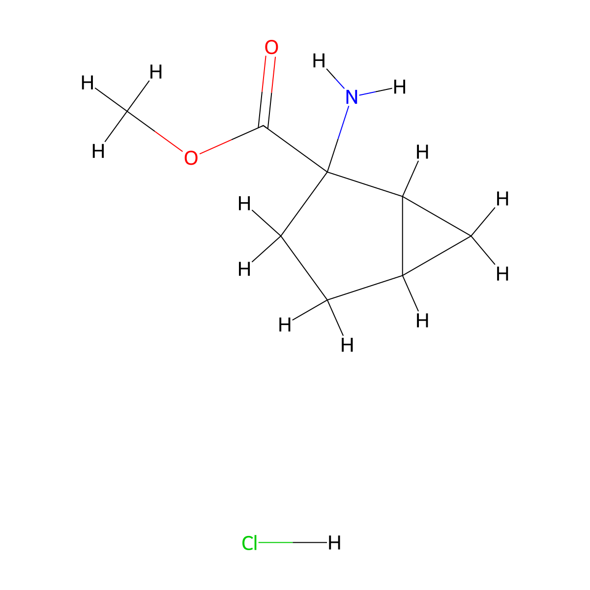 Methyl 2-aminobicyclo[3.1.0]hexane-2-carboxylate hydrochloride molecular structure, CAS 2241130-44-7