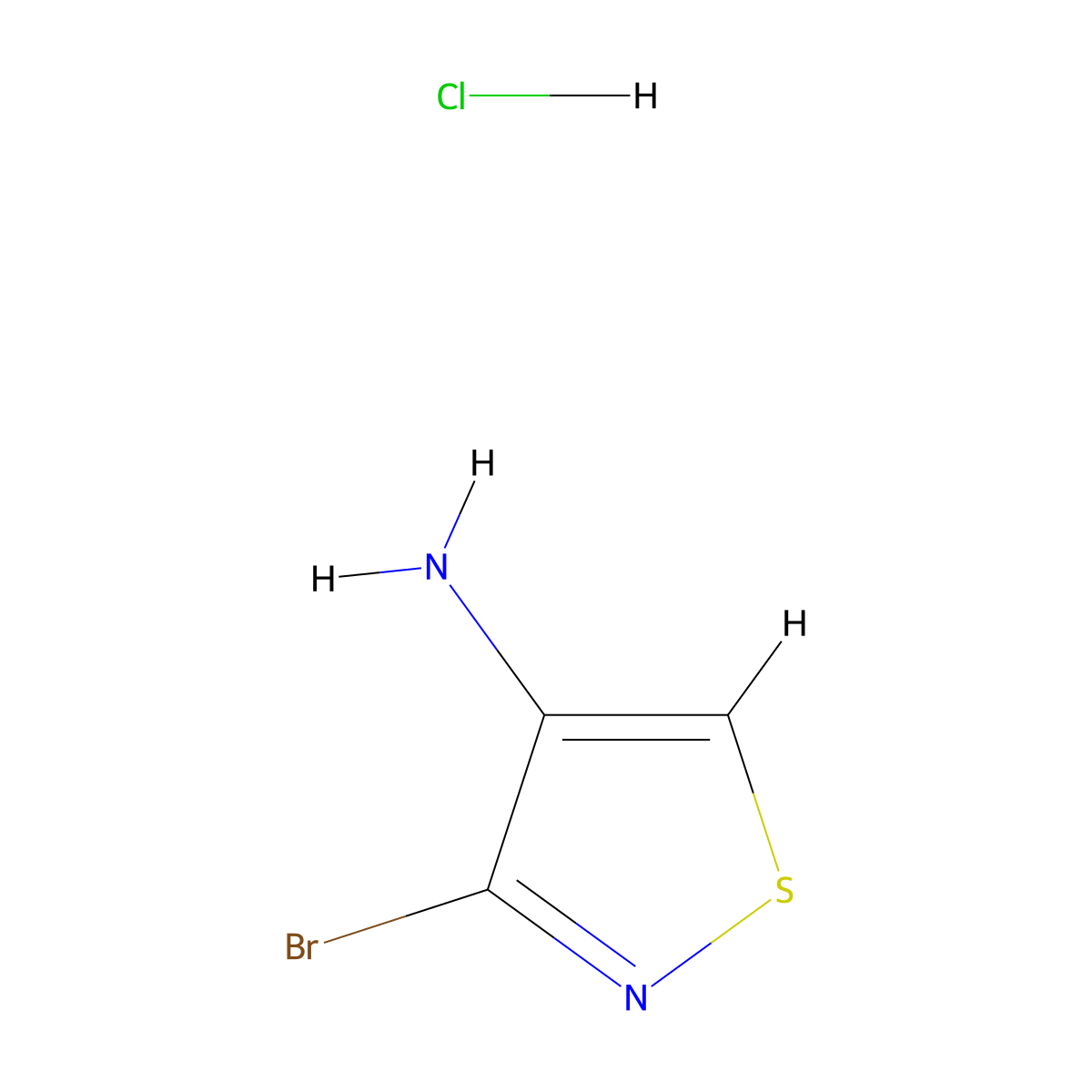 3-Bromo-1,2-thiazol-4-aminehydrochloride molecular structure, CAS 2241130-51-6