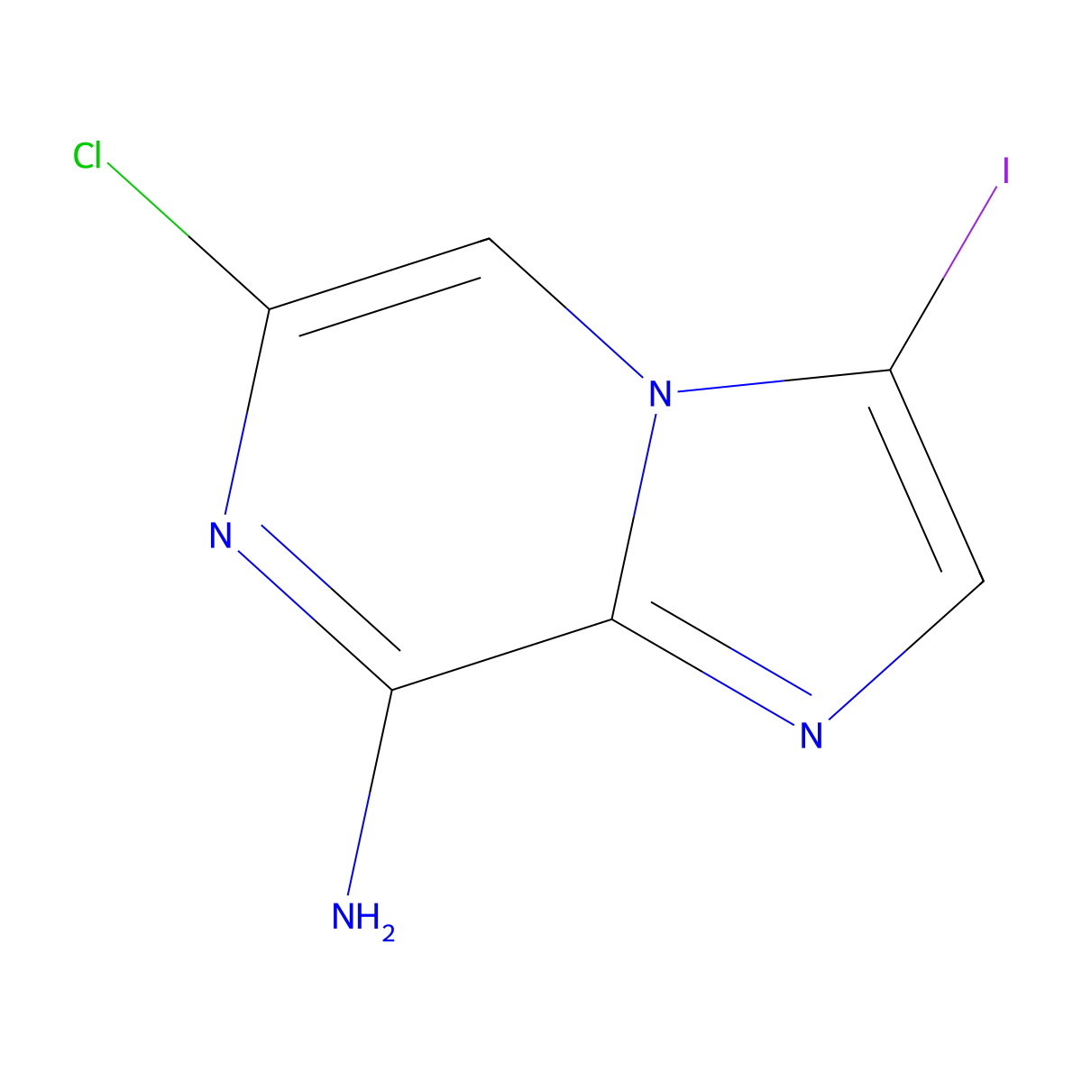 6-Chloro-3-iodoimidazo[1,2-a]pyrazin-8-amine molecular structure, CAS 2241130-52-7