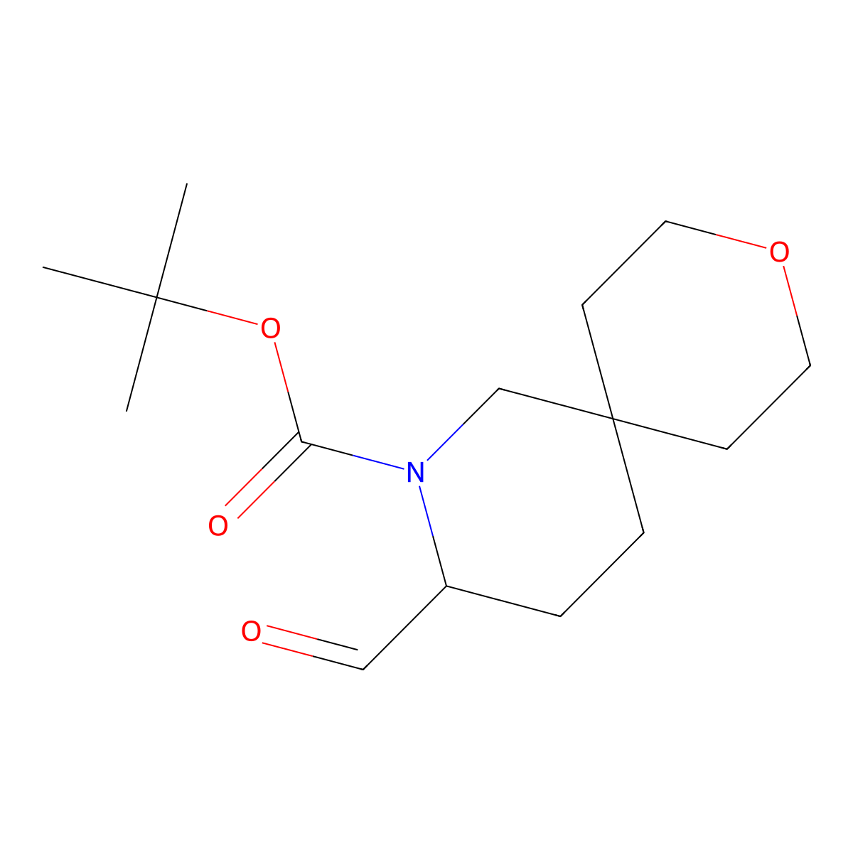 Tert-butyl 3-formyl-9-oxa-2-azaspiro[5.5]undecane-2-carboxylate molecular structure, CAS 2241130-59-4