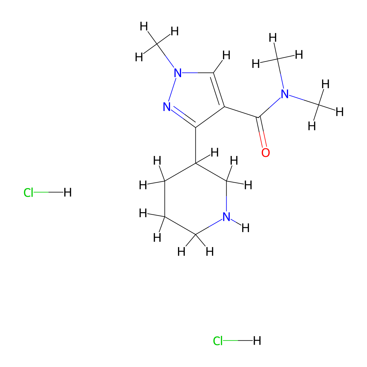 N,N,1-Trimethyl-3-piperidin-3-ylpyrazole-4-carboxamide;dihydrochloride molecular structure, CAS 2241130-60-7