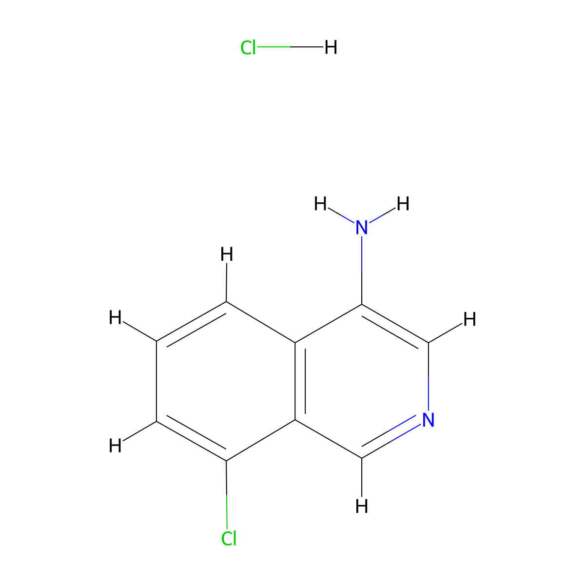 8-Chloroisoquinolin-4-amine hydrochloride molecular structure, CAS 2241130-80-1