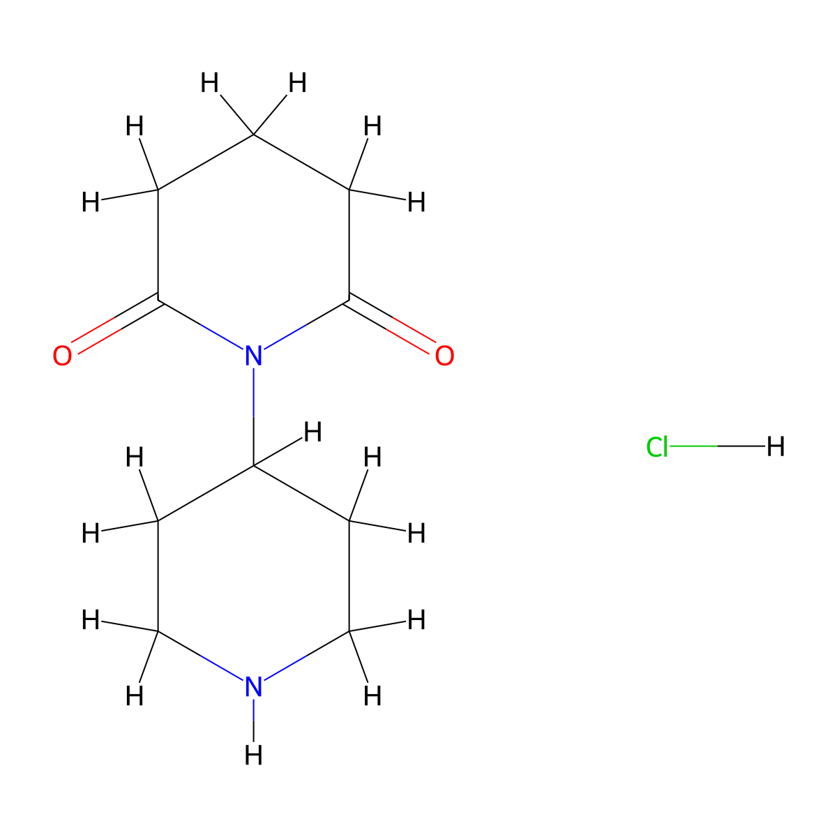 1-(Piperidin-4-yl)piperidine-2,6-dione hydrochloride molecular structure, CAS 2241130-81-2