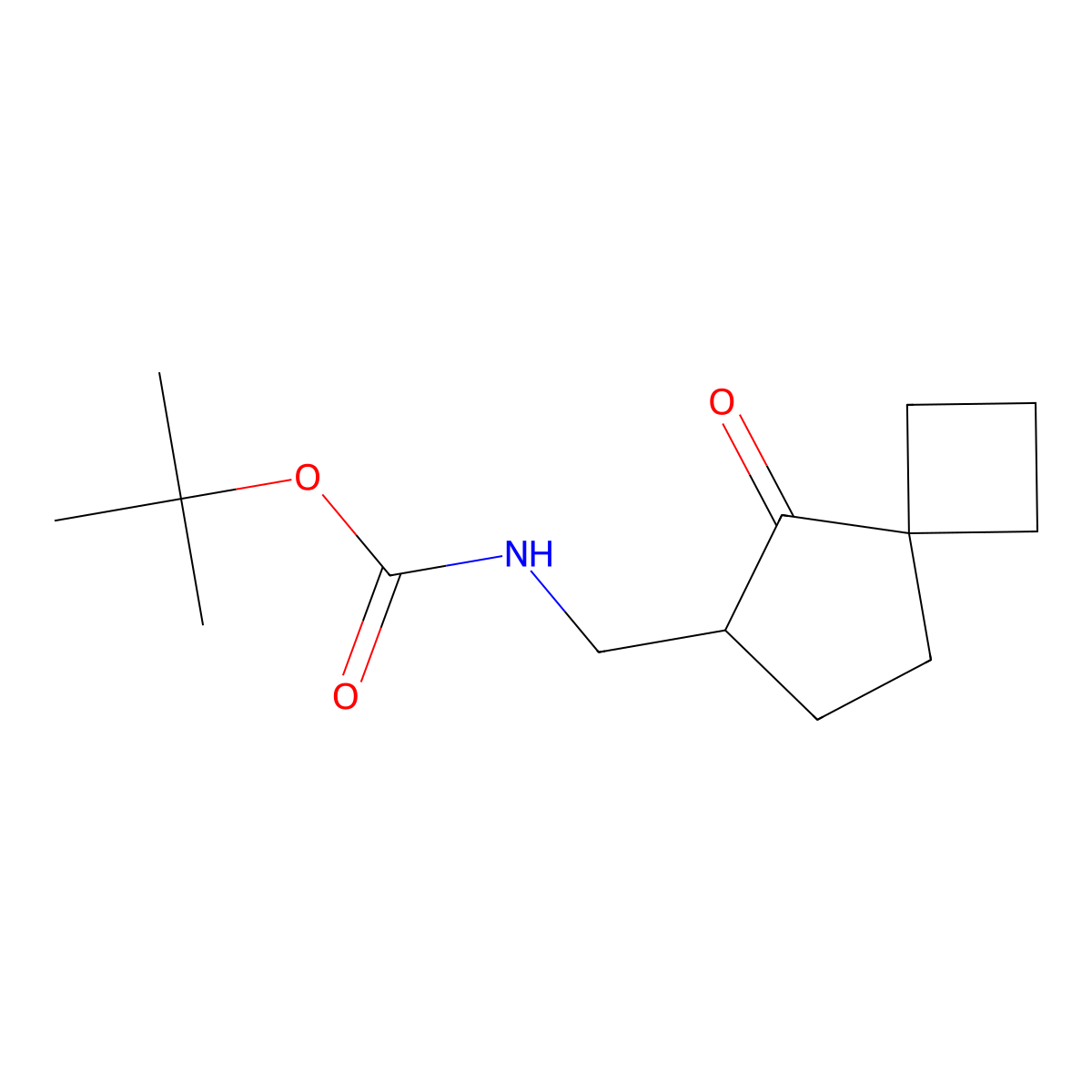 tert-butyl N-({5-oxospiro[3.4]octan-6-yl}methyl)carbamate molecular structure, CAS 2241130-86-7